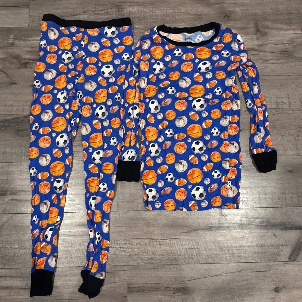 Bamboo Sports Pajamas 9/10 Basketball Soccer Football Dream Big Little Co PJs
